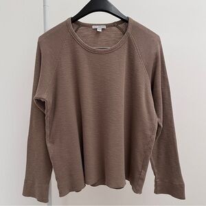 Standard James Perse waffle thermal raglan long sleeve tee 3 L cotton crew top